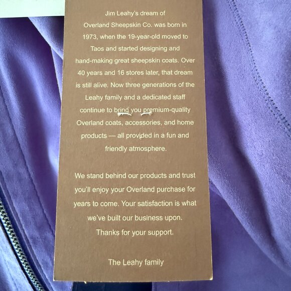 Overland Nicky Reversible Goatskin Suede Leather Jacket Sz Large NWT - Picture 12 of 13